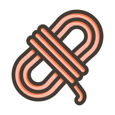 Halat Vektör Kalın Çizgisi Kişisel ve Ticari Kullanım için Renk Simgesi Dolduruldu