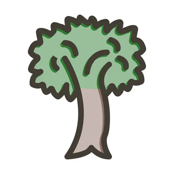 Δέντρο Διάνυσμα Παχιά Γραμμή Γεμάτη Χρώματα Εικονίδιο Για Προσωπική Και — Διανυσματικό Αρχείο