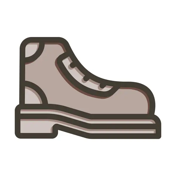 Boots Vector Gruba Linia Wypełniona Kolorami Ikona Użytku Osobistego Komercyjnego — Wektor stockowy