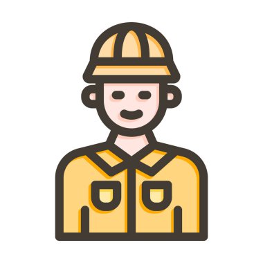 Arkeolog Vektör Kalın Çizgi Renk Simgesi Kişisel ve Ticari Kullanım İçin Dolduruldu