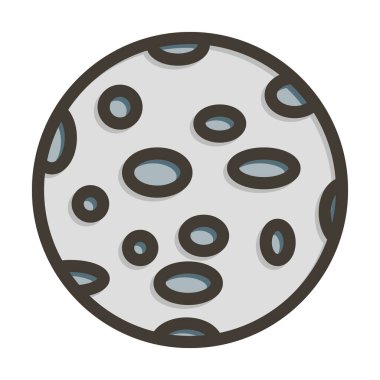 Ay Vektörü Kalın Çizgisi Kişisel ve Ticari Kullanım İçin Renk Simgesi Dolduruldu