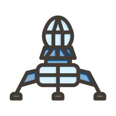 İniş Vektörü Kalın Çizgisi Kişisel ve Ticari Kullanım için Renk Simgesi Dolduruldu