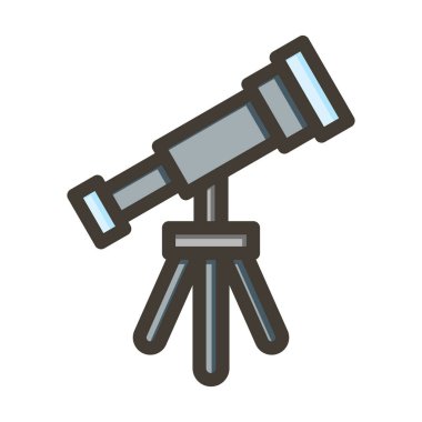 Kişisel ve ticari kullanım için Renk Simgesi Doldurulmuş Teleskop Vektör Kalın Çizgisi