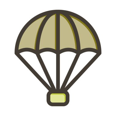 Kişisel ve ticari kullanım için Renk Simgesi Doldurulmuş Paraşüt Vektör Kalın Çizgisi