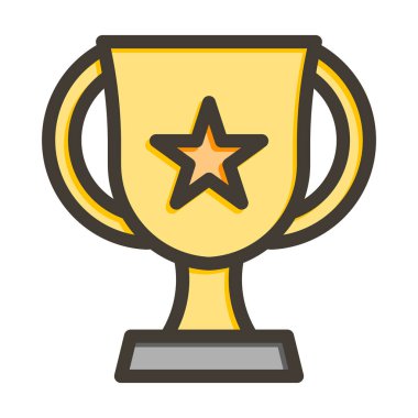 Şampiyon Vektör Kalın Çizgisi Kişisel ve Ticari Kullanım için Renk Simgesi Dolduruldu