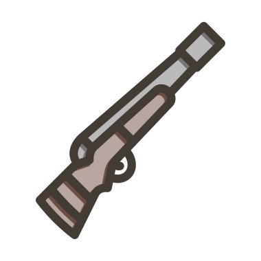 Kişisel ve Ticari Kullanım İçin Renk Simgesi Doldurulmuş Keskin Nişancı Tüfeği Kalın Çizgisi