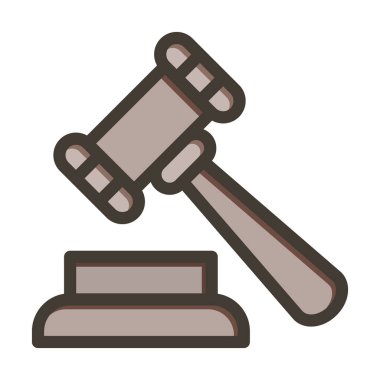 Açık Artırma Vektörü Kalın Çizgisi Kişisel ve Ticari Kullanım için Renk Simgesi Dolduruldu