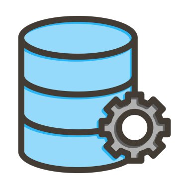 Kişisel ve Ticari Kullanım İçin Renk Simgesi Doldurulmuş Veri İşlemcisi Kalın Satırı