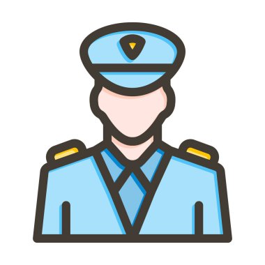 Veri Koruma Subayı Kalın Çizgi Renk Simgesi Kişisel ve Ticari Kullanım İçin Dolduruldu