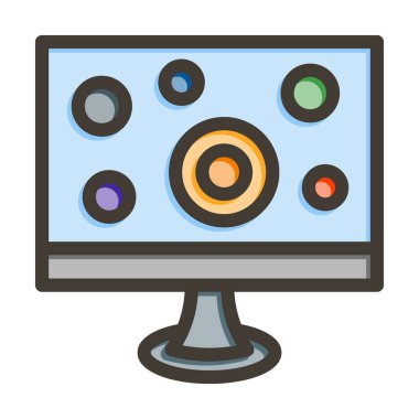 Isı Haritası Vektör Kalın Çizgisi Kişisel ve Ticari Kullanım İçin Renk Simgesi Dolduruldu