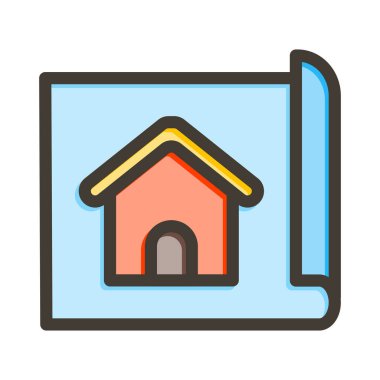 Düz Tasarım Vektör Kalın Çizgisi Renk Simgesi Kişisel ve Ticari Kullanım İçin