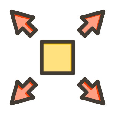 Kişisel ve ticari kullanım için Renk Simgesini Doldurulmuş Vektör Kalın Çizgisini Yeniden Boyutlandır