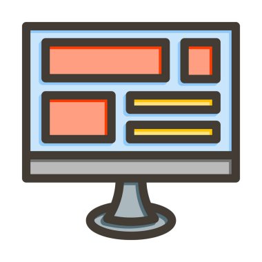 Kişisel ve ticari kullanım için Renk Simgesi Doldurulmuş Prototip Vektör Kalın Çizgisi