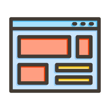 Mockup Vektör Kalın Çizgisi Kişisel ve Ticari Kullanım için Renk Simgesi Dolduruldu