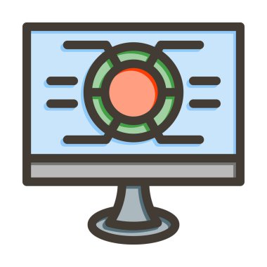 UX Analitik Vektör Kalın Çizgisi Kişisel ve Ticari Kullanım için Renk Simgesi