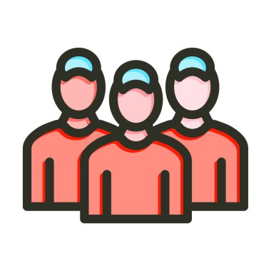 Liderler Vektör Kalın Çizgisi Kişisel ve Ticari Kullanım için Renk Simgesi Dolduruldu