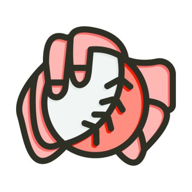 Falsolu Vektör Kalın Çizgisi Kişisel ve Ticari Kullanım için Renk Simgesi Dolduruldu