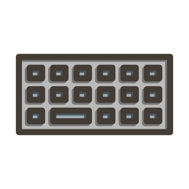 Kişisel ve ticari kullanım için Renk Simgesi Doldurulmuş Klavye Vektörü Kalın Çizgisi