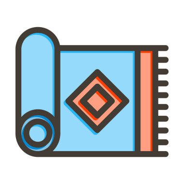 Kişisel ve Ticari Kullanım İçin Renk Simgesi Doldurulmuş Mat Vektör Kalın Çizgisi