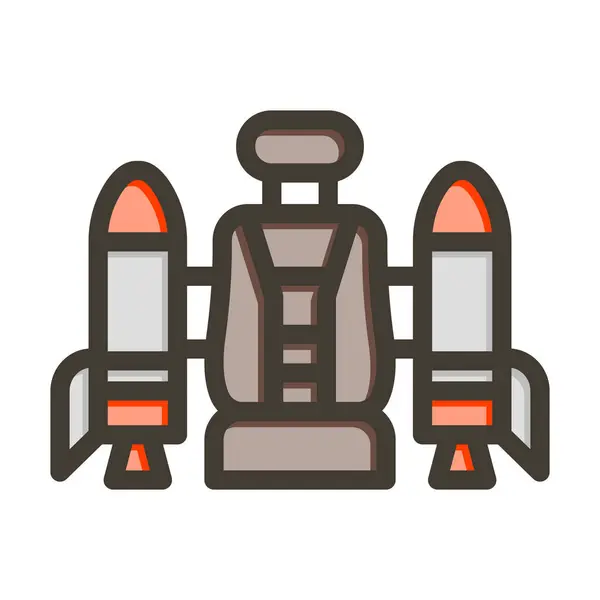 Jetpack Vector Thick Line Filled Colors Icon Personal Commercial Use — Stock Vector