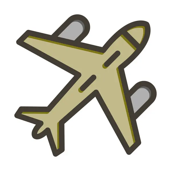 Aircraft Vector Thick Line Colors Icon Für Den Persönlichen Und — Stockvektor