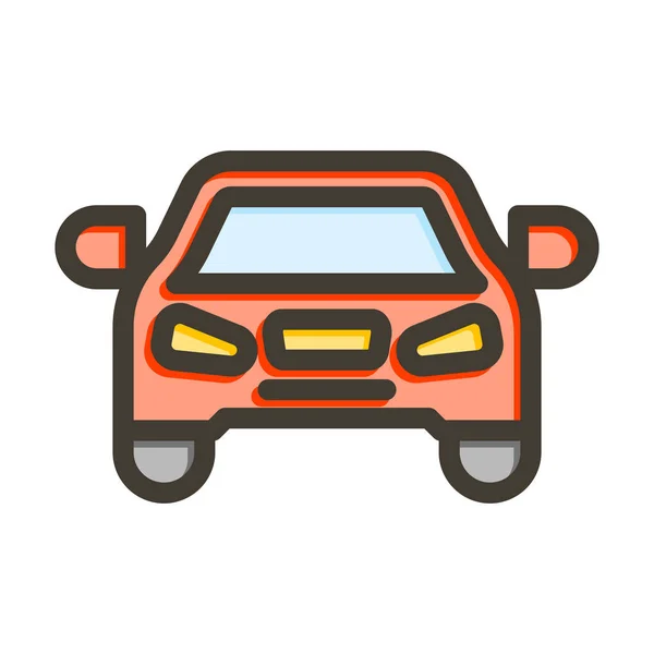 Car Vector Thick Line Colors Icon Für Den Persönlichen Und — Stockvektor