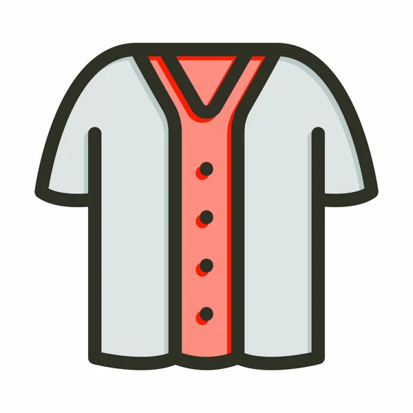Beyzbol Gömleği Kalın Çizgisi Kişisel Ticari Kullanım Çin Renk Simgesi — Stok Vektör