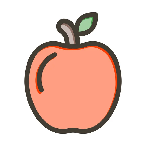 Яблочный Вектор Толстая Линия Заполненные Цвета Значок Личного Коммерческого Использования — стоковый вектор