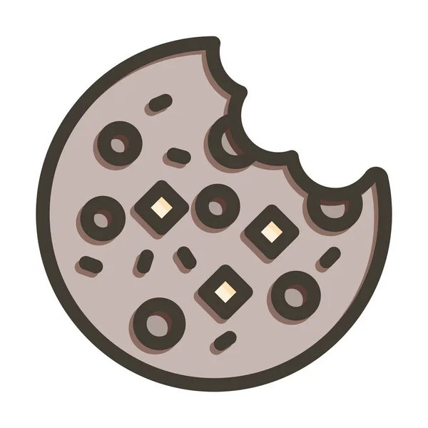 Cookies Вектор Толстая Линия Заполненные Цвета Значок Личного Коммерческого Использования — стоковый вектор