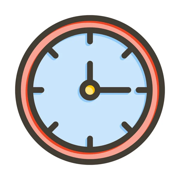 Clock Vector Thick Line Filled Colors Icon Personal Commercial Use — Stock Vector