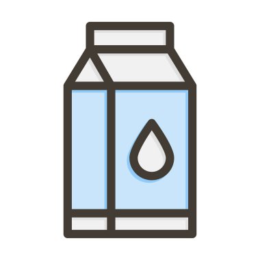 Kişisel ve ticari kullanım için Renk Simgesi Doldurulmuş Süt Vektörü Kalın Çizgisi