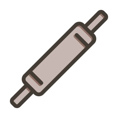 Rolling Pins Vector Kalın Çizgisi Kişisel ve Ticari Kullanım İçin Renk Simgesi Dolduruldu
