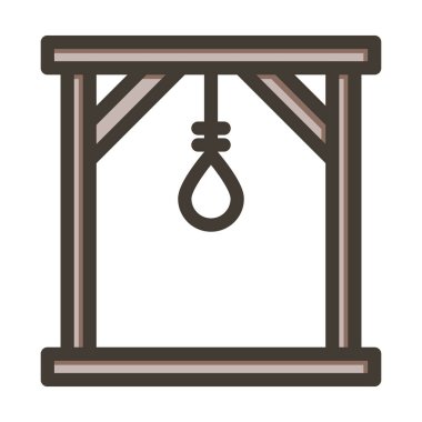 Kişisel ve Ticari Kullanım İçin Renk Simgesi Doldurulmuş Darağacı Vektör Kalın Çizgisi