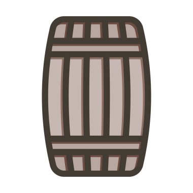 Fıçı Vektör Kalın Çizgisi Kişisel ve Ticari Kullanım için Renk Simgesi Dolduruldu