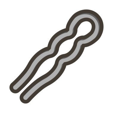 Saç İğnesi Kalın Çizgisi Kişisel ve Ticari Kullanım İçin Renk Simgesi Dolduruldu