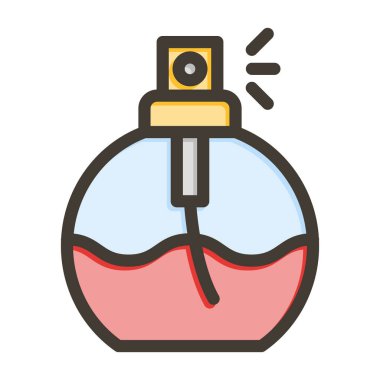 Parfüm Şişesi Kalın Çizgisi Kişisel ve Ticari Kullanım İçin Renk Simgesi Dolduruldu