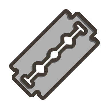 Ustura Bıçağı Kalın Çizgisi Kişisel ve Ticari Kullanım İçin Renk Simgesi Dolduruldu