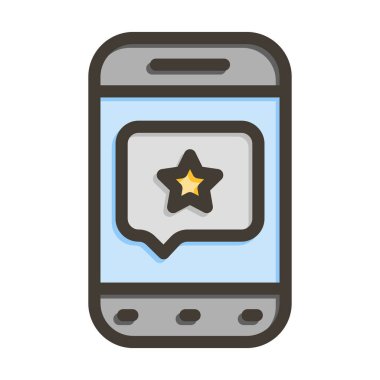 Kişisel ve Ticari Kullanım İçin Renk Simgesi Doldurulmuş Favori Vektör Kalın Çizgisi