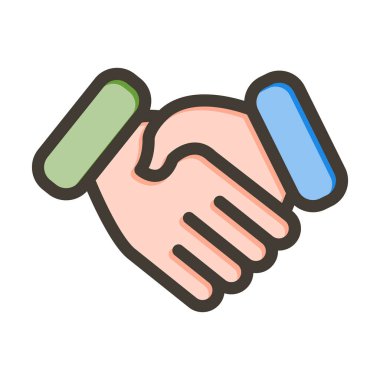 Kişisel ve ticari kullanım için Renk Simgesi Doldurulmuş El sıkışma Vektörü Kalın Çizgisi