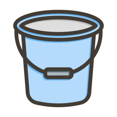 Kova Vektörü Kalın Çizgisi Kişisel ve Ticari Kullanım için Renk Simgesi Dolduruldu