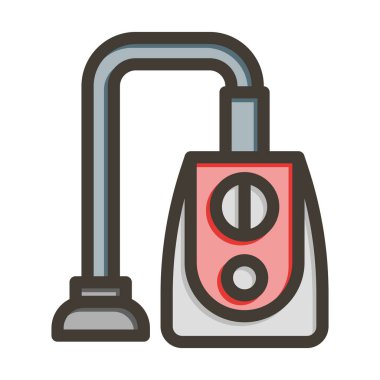 Süpürge Temizleyici Kalın Çizgisi Kişisel ve Ticari Kullanım için Renk Simgesi Dolduruldu