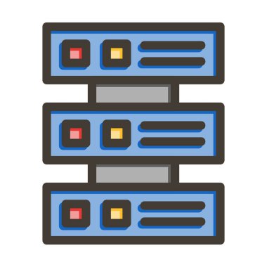 Depolama Vektörü Kalın Çizgisi Kişisel ve Ticari Kullanım için Renk Simgesi Dolduruldu