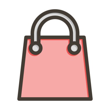 Alışveriş Torbası Kalın Çizgisi Kişisel ve Ticari Kullanım için Renk Simgesi Dolduruldu