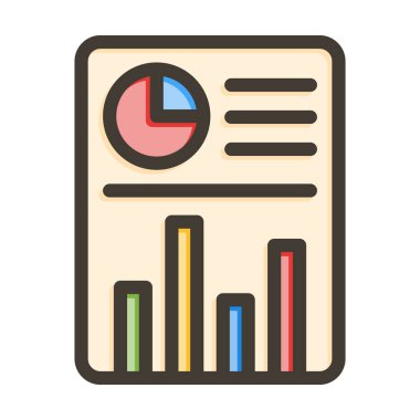 Kişisel ve ticari kullanım için Renk Simgesi Doldurulmuş Vektör Kalın Çizgisi Raporu