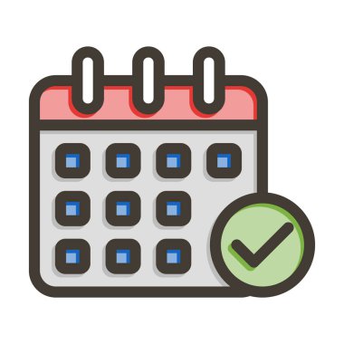 Kişisel ve Ticari Kullanım İçin Renk Simgesi Doldurulmuş Rutin Vektör Kalın Çizgisi