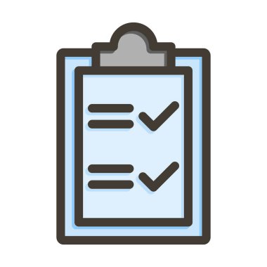 Kişisel ve Ticari Kullanım İçin Renk Simgesi Doldurulmuş Görev Vektörü Kalın Çizgisi