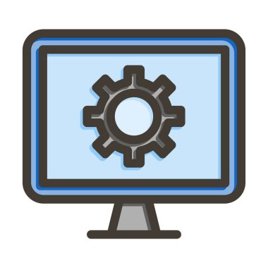 Kişisel ve Ticari Kullanım İçin Renk Simgesi Doldurulmuş Sistem Vektörü Kalın Çizgisi