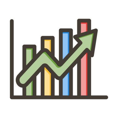 Kişisel ve Ticari Kullanım İçin Renk Simgesi Doldurulmuş Kalın Çizgi Geliştirme Vektörü