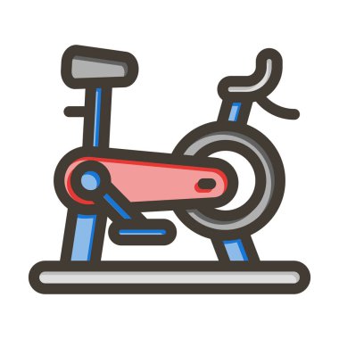 Sabit Bisiklet Vektörü Kalın Çizgisi Kişisel ve Ticari Kullanım İçin Renk Simgesi Dolduruldu