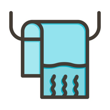 Kişisel ve ticari kullanım için Renk Simgesi Doldurulmuş Havlu Vektörü Kalın Çizgisi